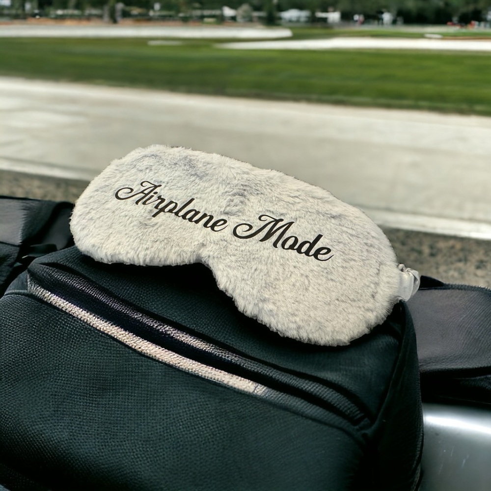 NEW Airplane Mode Plush Sleep Mask Travel Eye Mask Gray - Picture 5 of 7